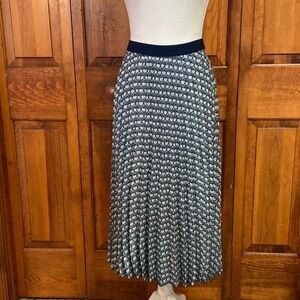Max Studio Pull-on Accordion Pleat Abstract Print Maxi Skirt NWT Large